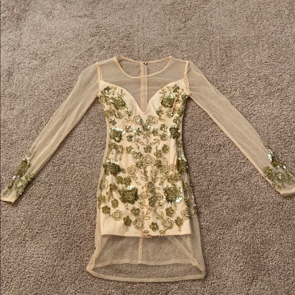 Size: 0 ASOS gold beaded mini dress